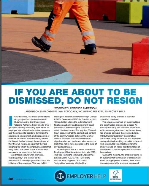 If you are about to be dismissed, do not resign