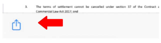 IPhone send signed mediated settlement