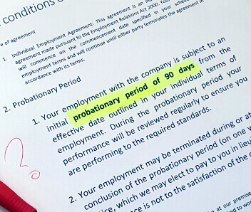 90 day probationary period