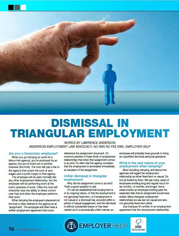 Labour Hire Triangular Employment Dismissal