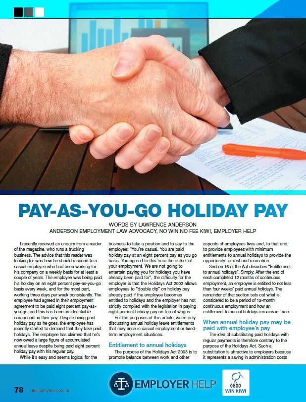 Pay as you go holiday pay