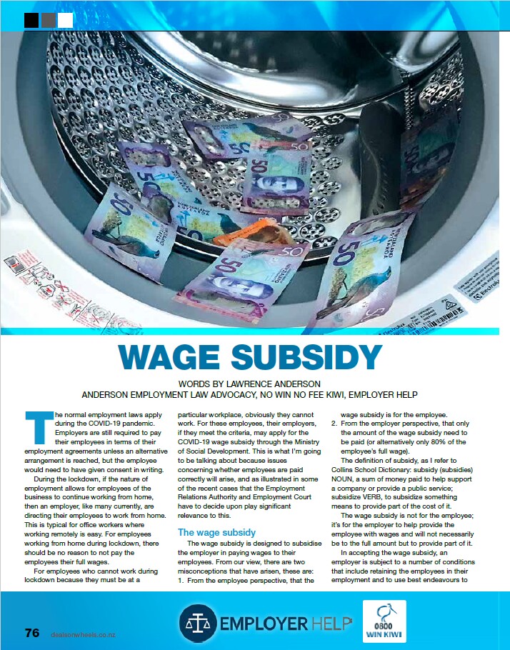 Wage Subsidy Covid-19