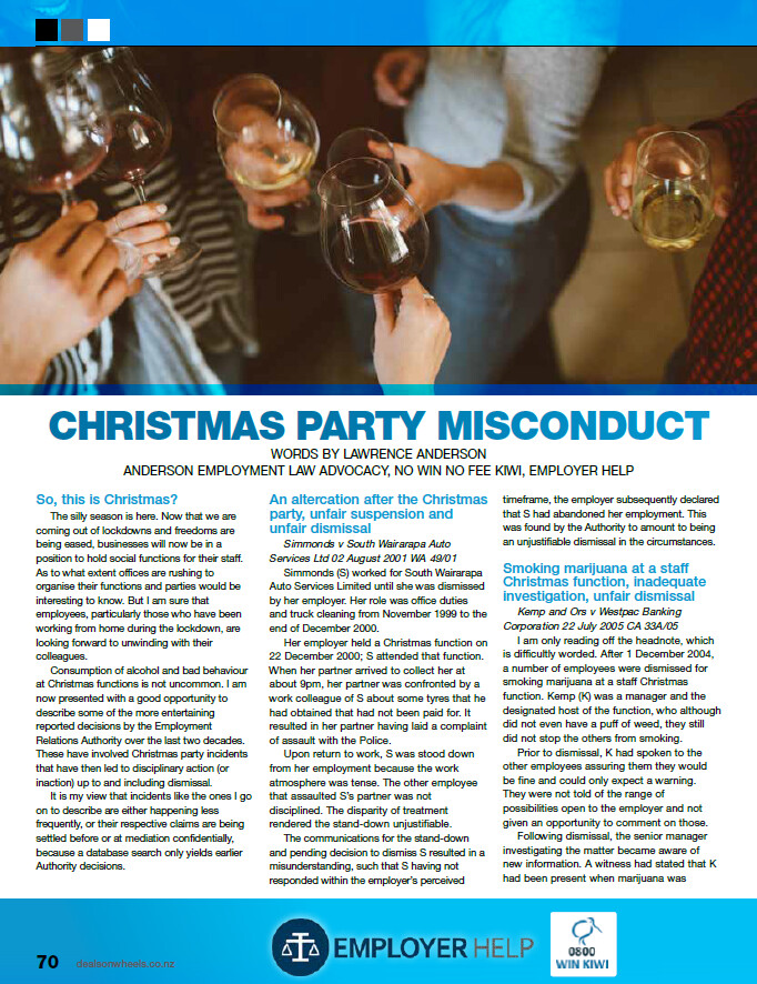 Christmas Party Misconduct