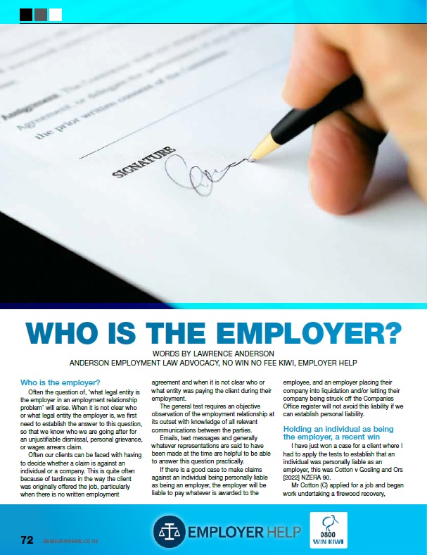 Identification of Employer