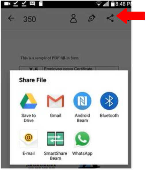Android share with employment advocate